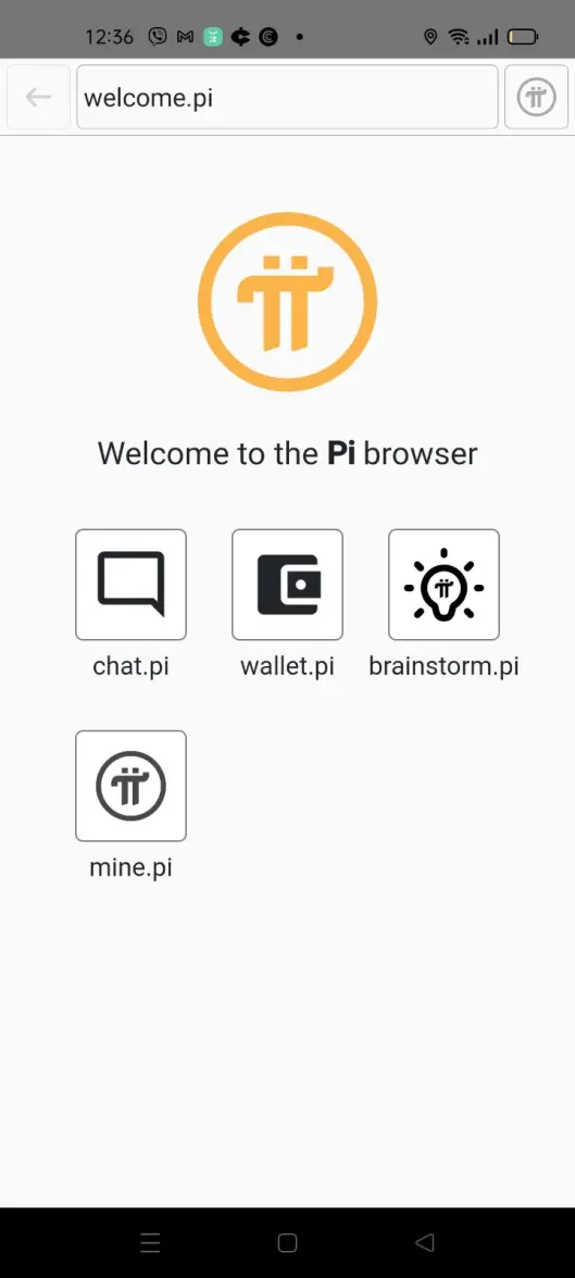 Pi Browser Homepage