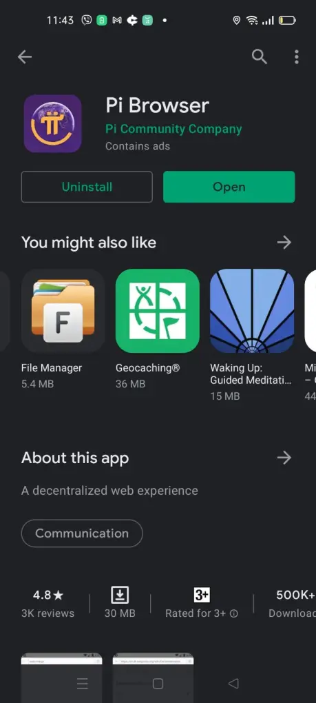 Pi Browser in Google Play