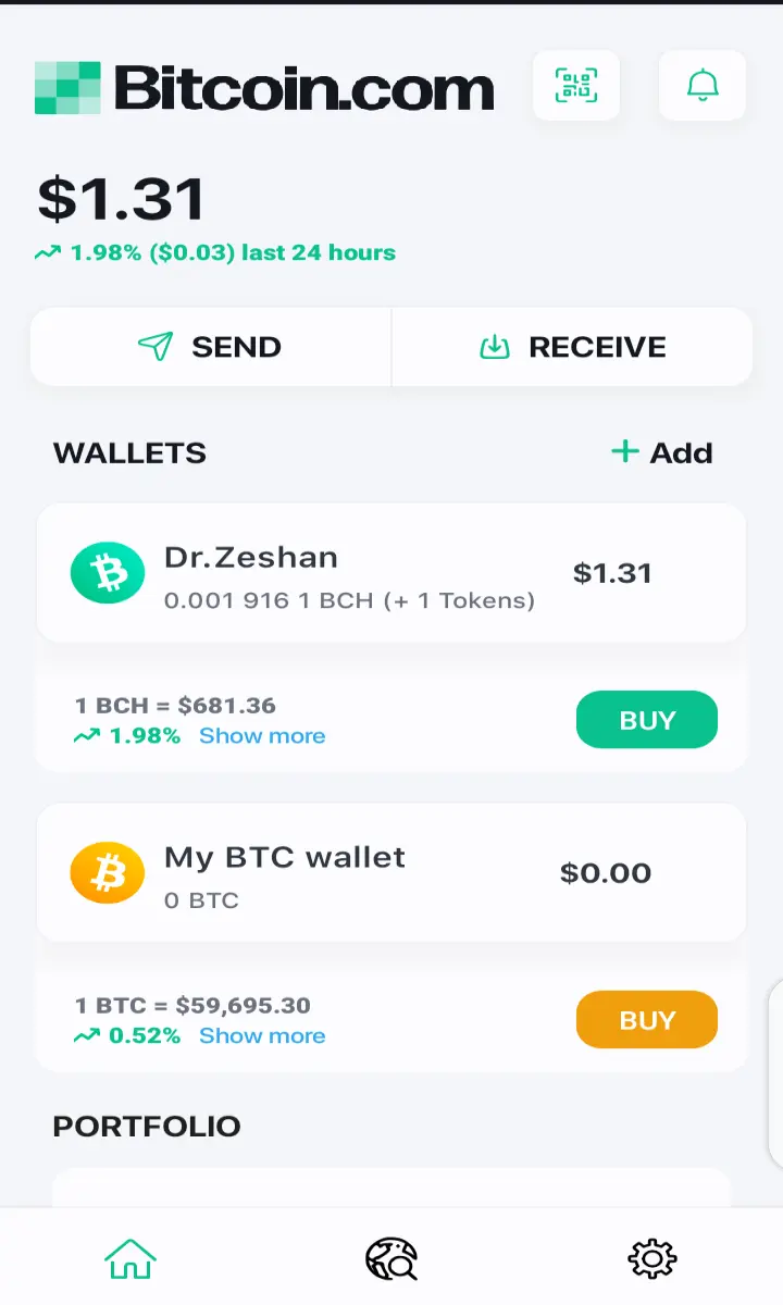 Bitcoin com wallet.