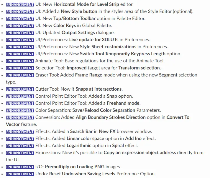 Open Toonz Enhancements Release Notes