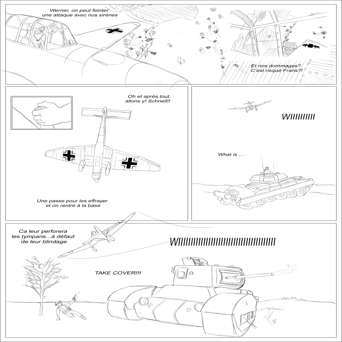 Webtoon panel for a WW2 comic series