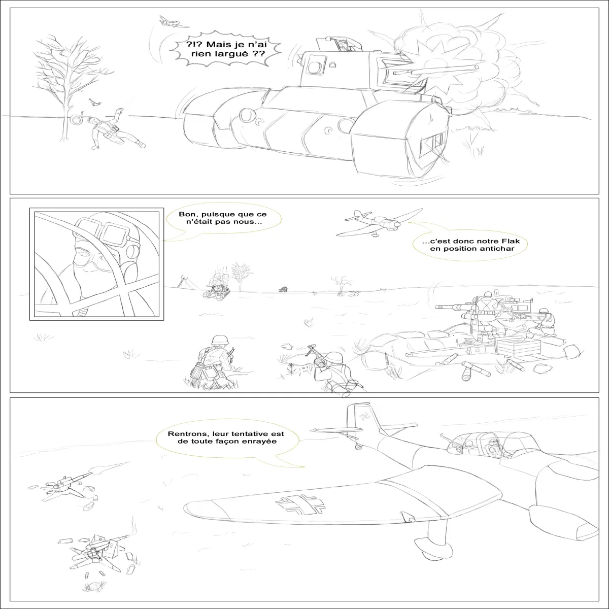 Webtoon panel for a WW2 comic series