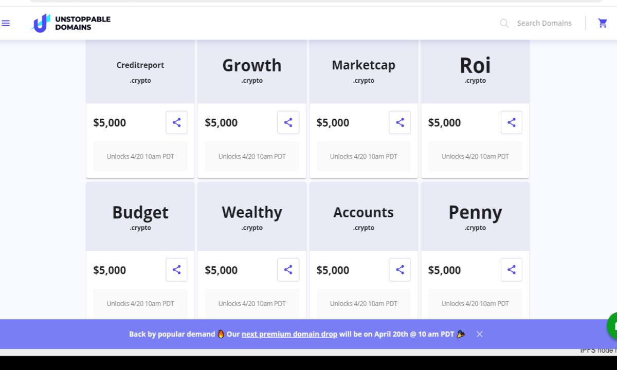 Premium Finance domains NFT's