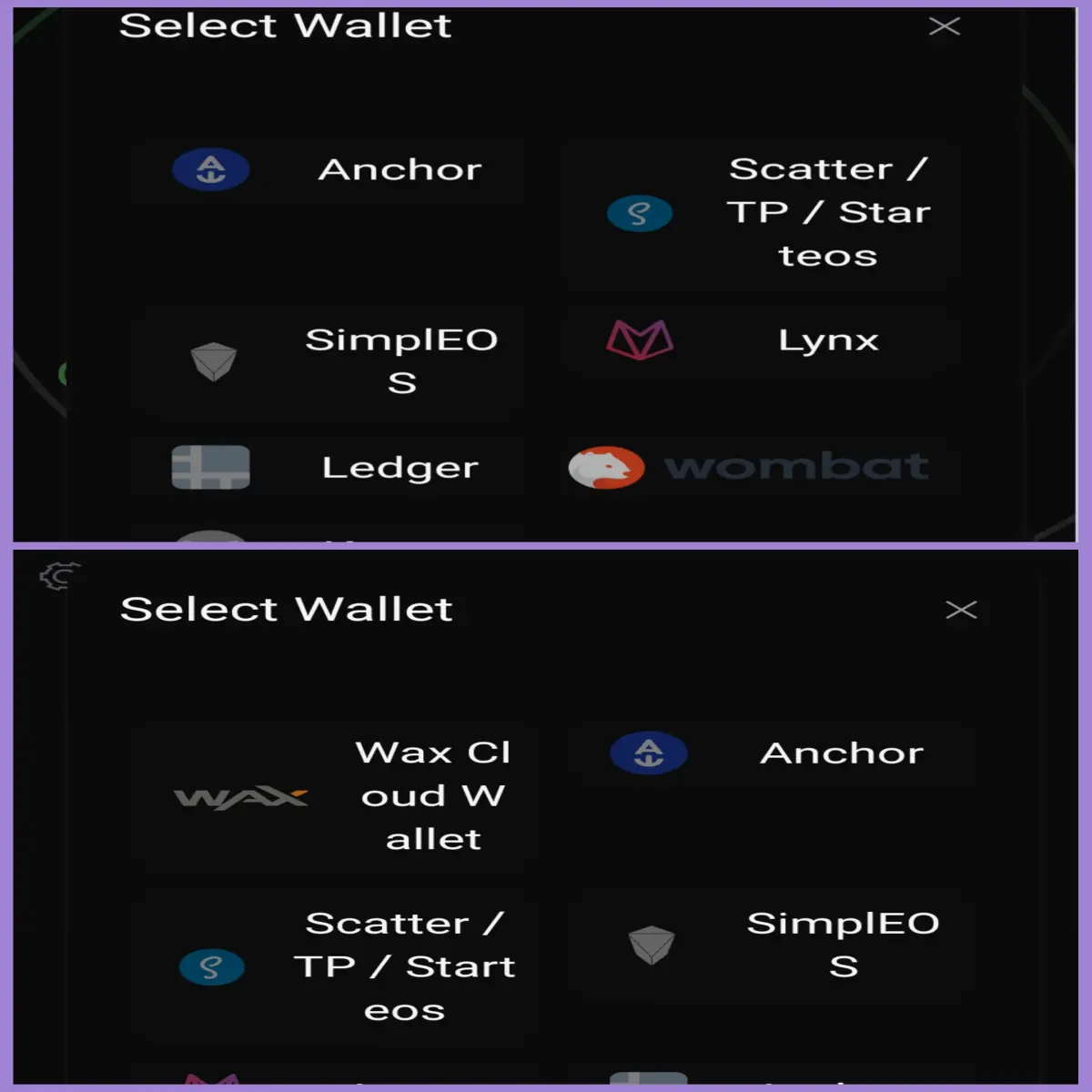 On one you con login to your WAX wallet