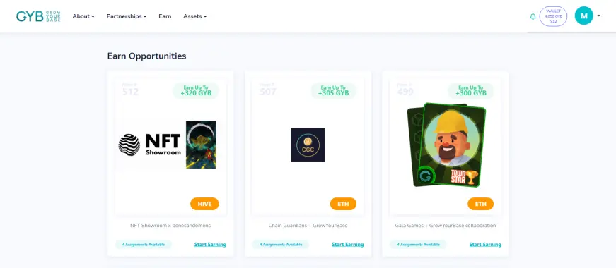 GYB - earning section
