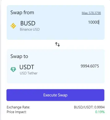 stablecoin swap on Nerve Finance