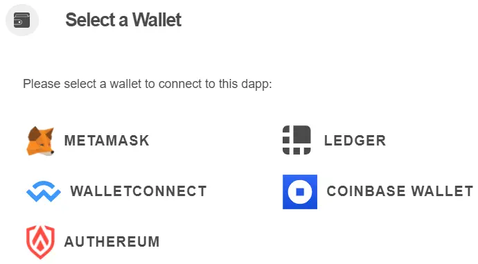Select a wallet