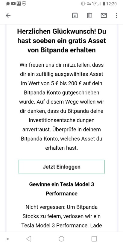 Bitpanda #bitpanda reward fractional shares