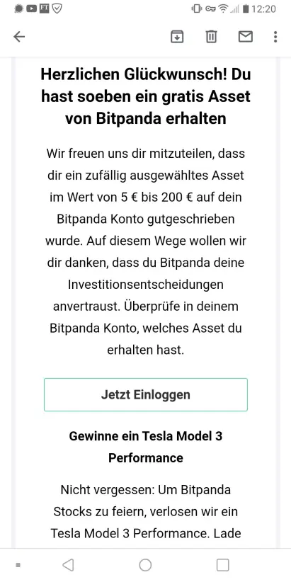 Bitpanda #bitpanda reward fractional shares