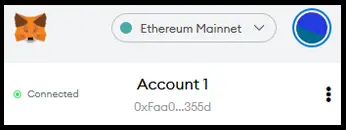 Metamask Main Window