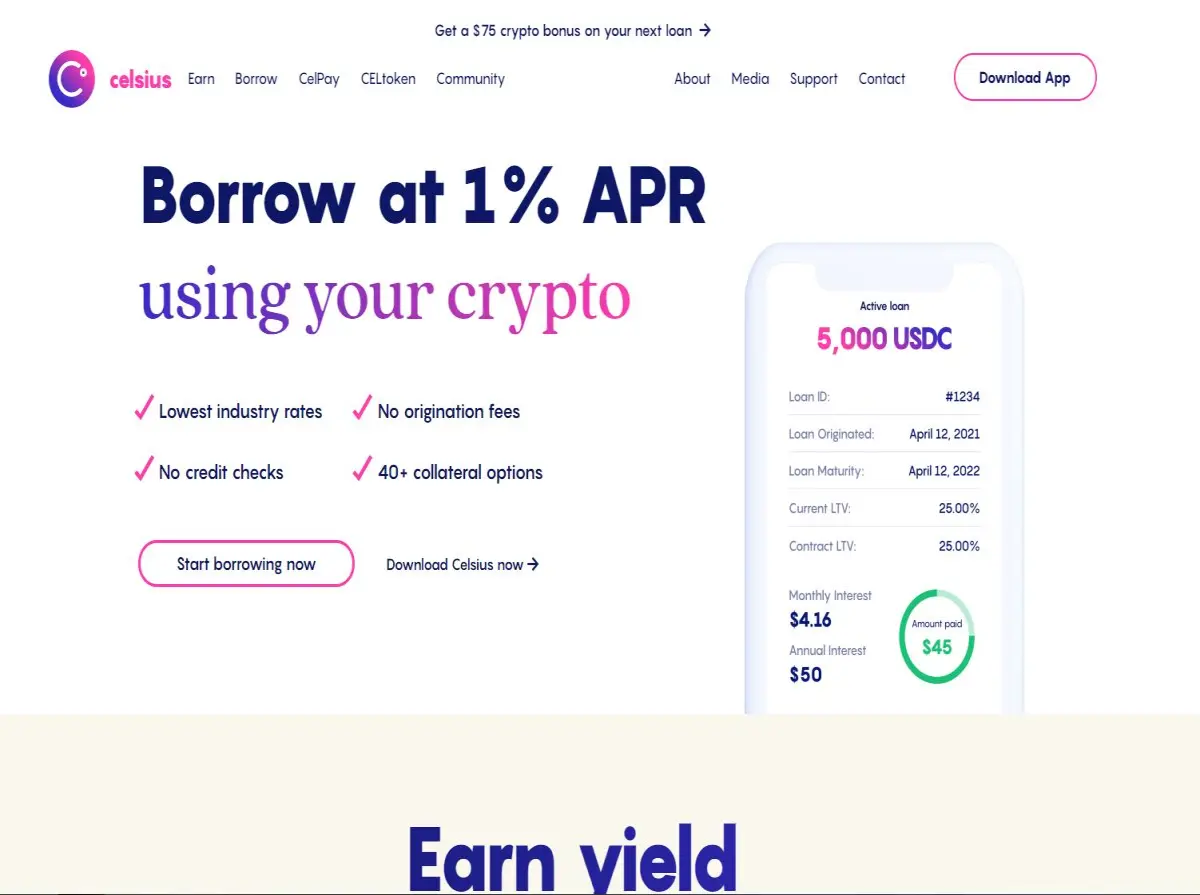 Celsius is proud to provide a platform of curated services that have been abandoned by big banks – things like fair interest, zero fees, and lightning quick transactions.