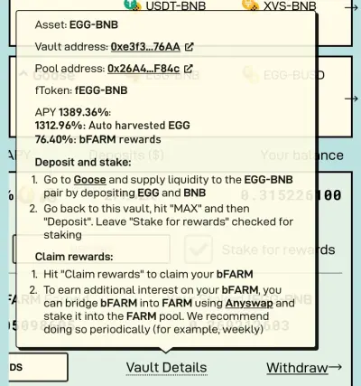 directions to get goose lp tokens to use in harvest finance
