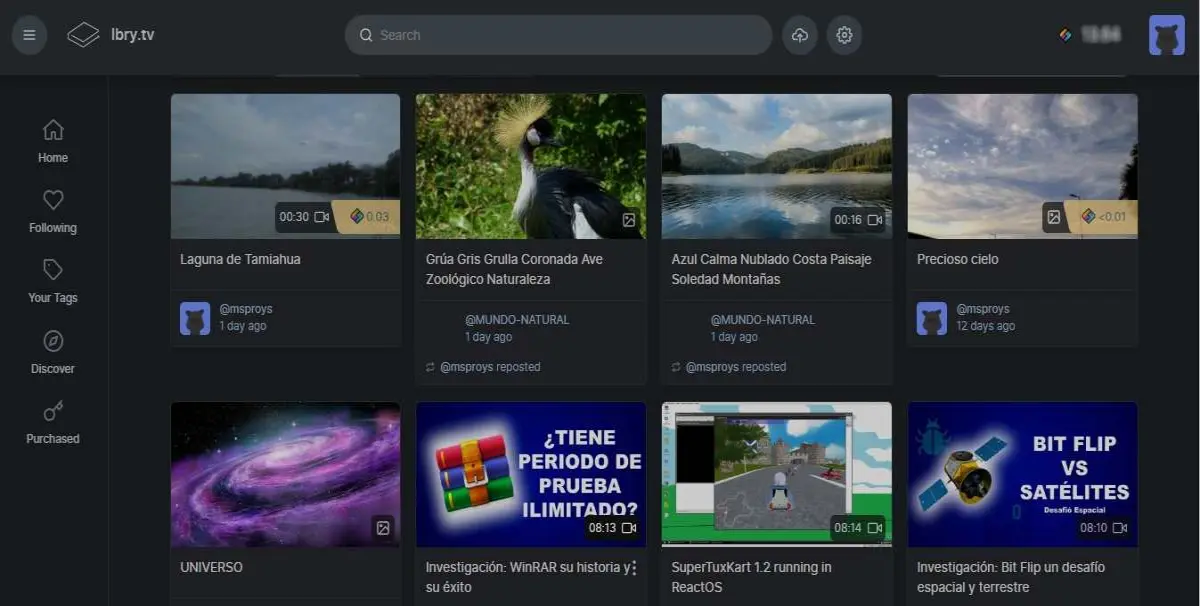 Mi espacio en LBRY