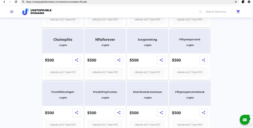 Premium crypto domains