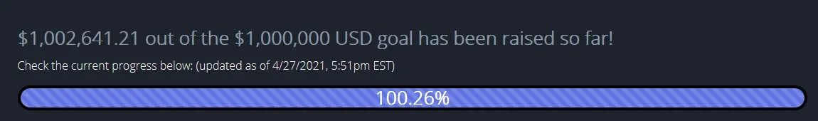 Safemoon Donation goal