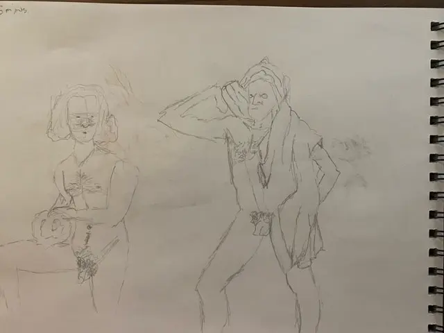 Jaron in two poses - 5 minute sketches in pencil