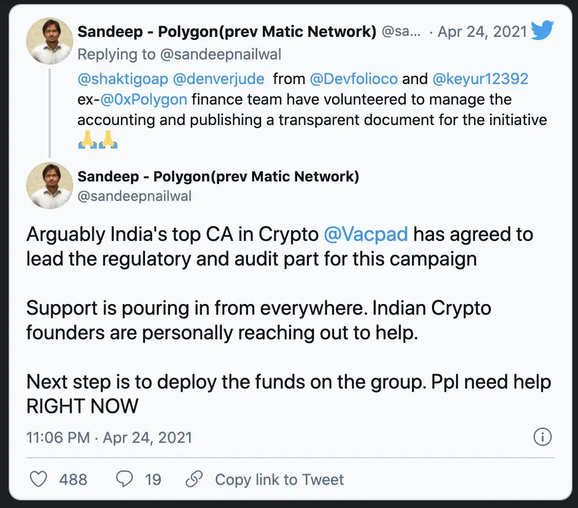 crypto donation, india, covid 19, crypto relief