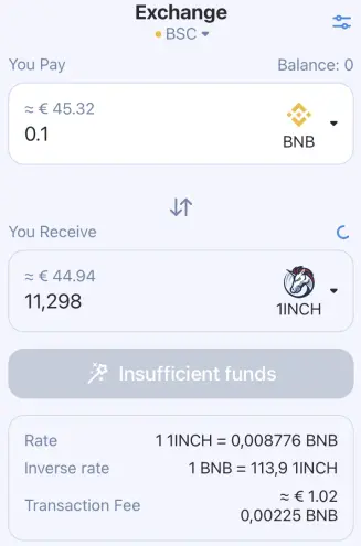 1inch Wallet Light