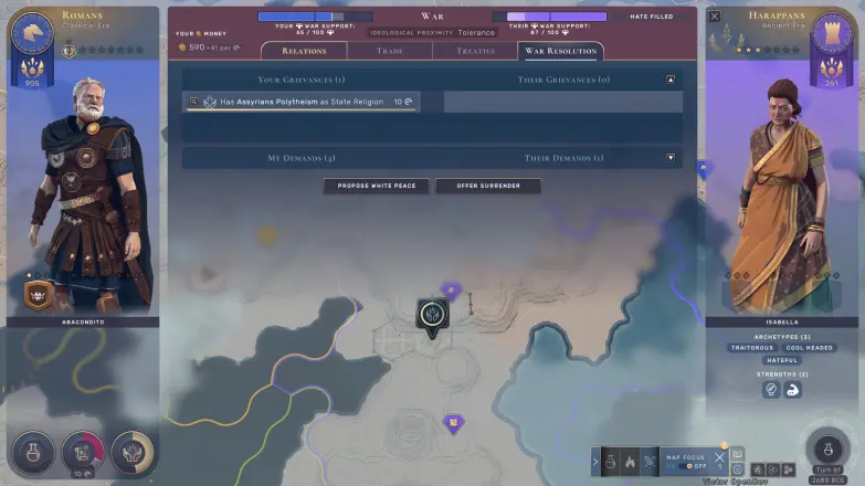 War resolution screen