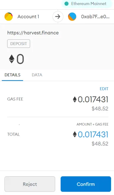 Ethereum gas fee