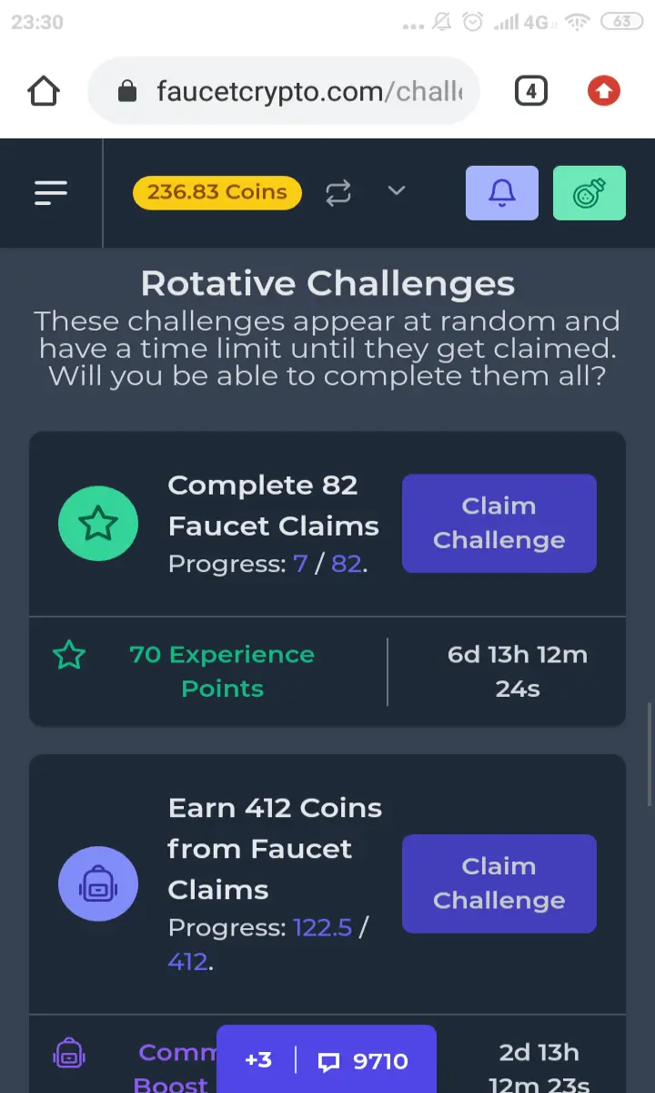 Faucet Crypto Rotative Challenges