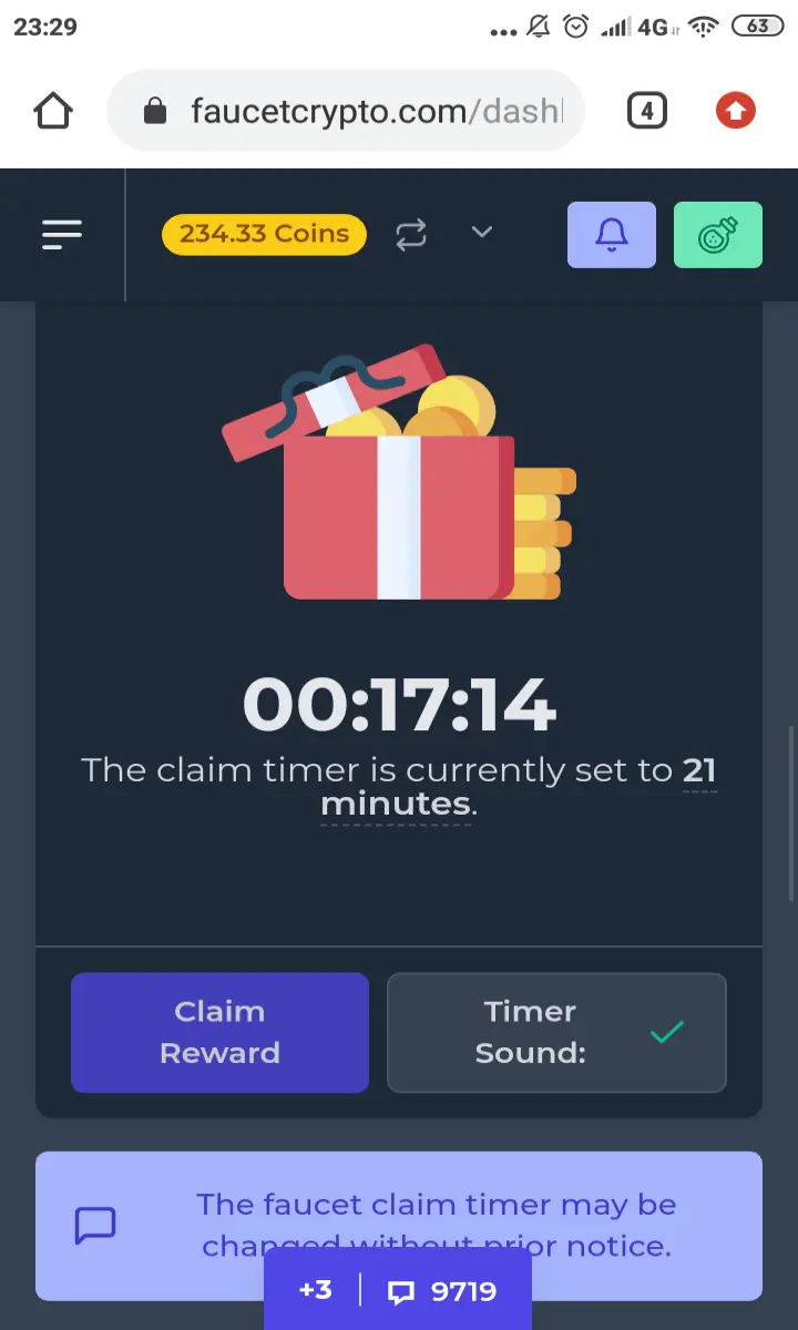 Claim timer