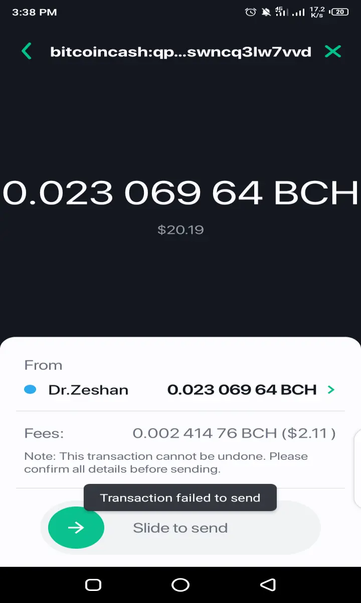 High transaction fee