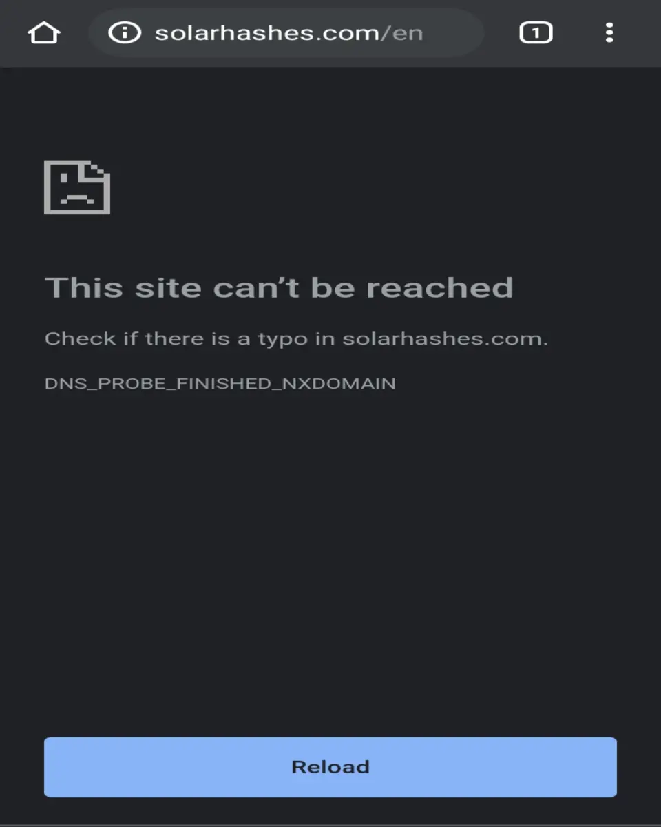 site is unreachable