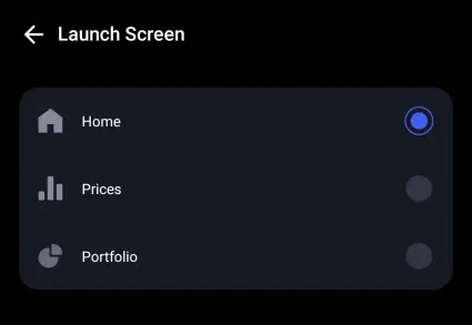 launch screen