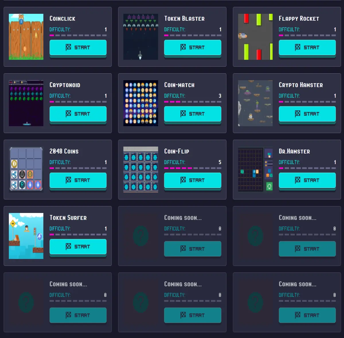 Games list