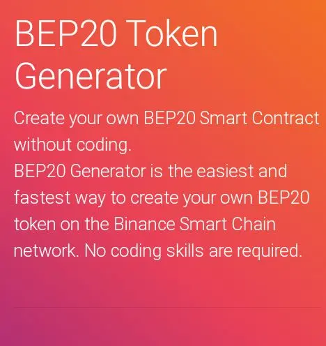 BEP20 Token Generator | Create BEP20 Token for FREE