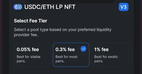 Pool Fee Selection