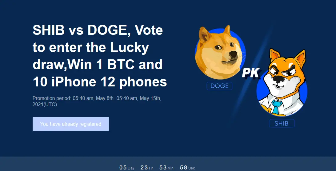 OKEx DOGE versus SHIB campaign