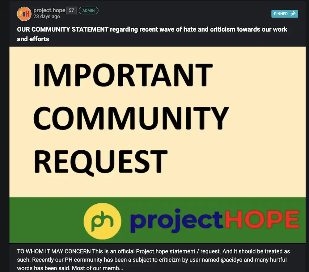 hive, blockchain, project.hope