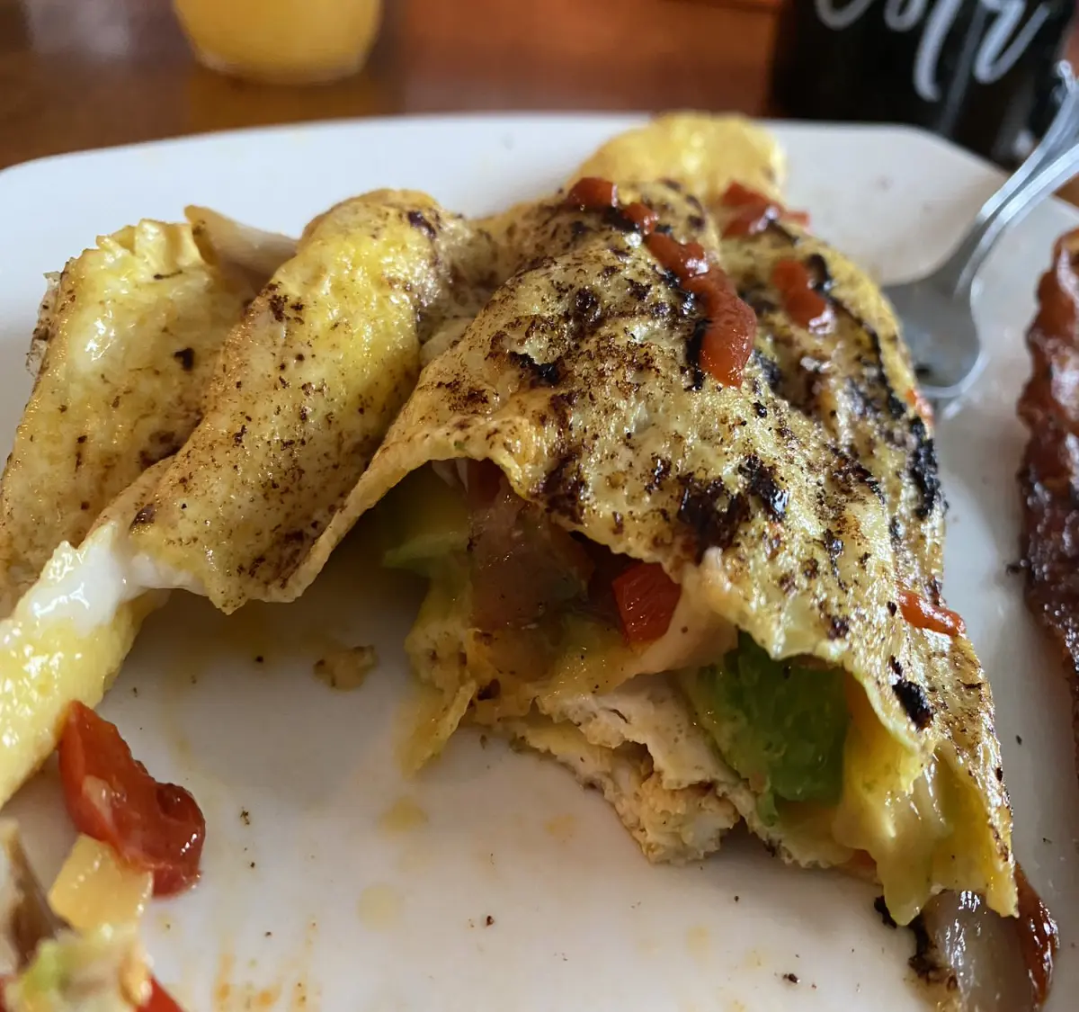 side cut of an omelette