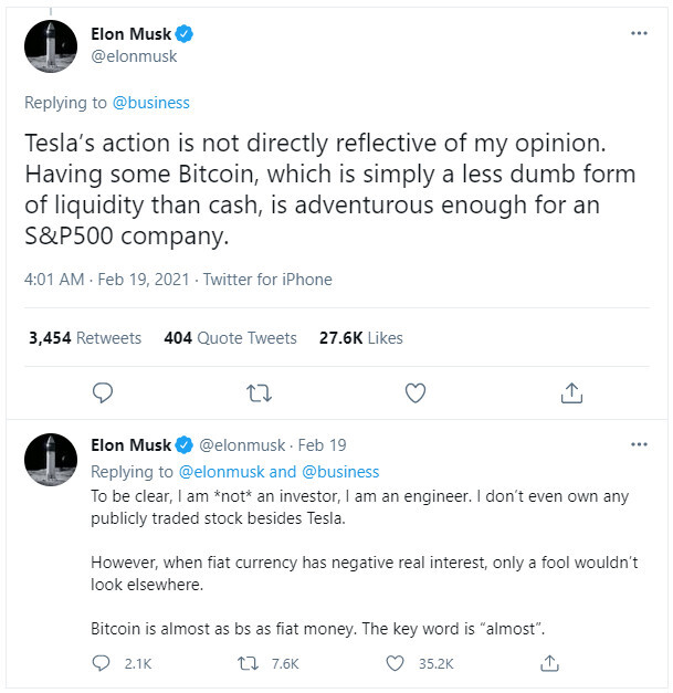 Elon Musk's Twitter comment