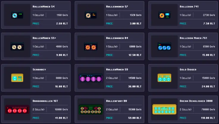 Snapshot from Rollercoin