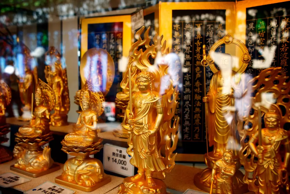 Golden statue in Asakusa Tokyo