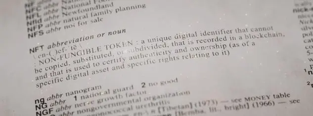 Merriam Webster's definition of NFT