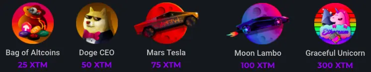 Snapshot from Torum page, gifts