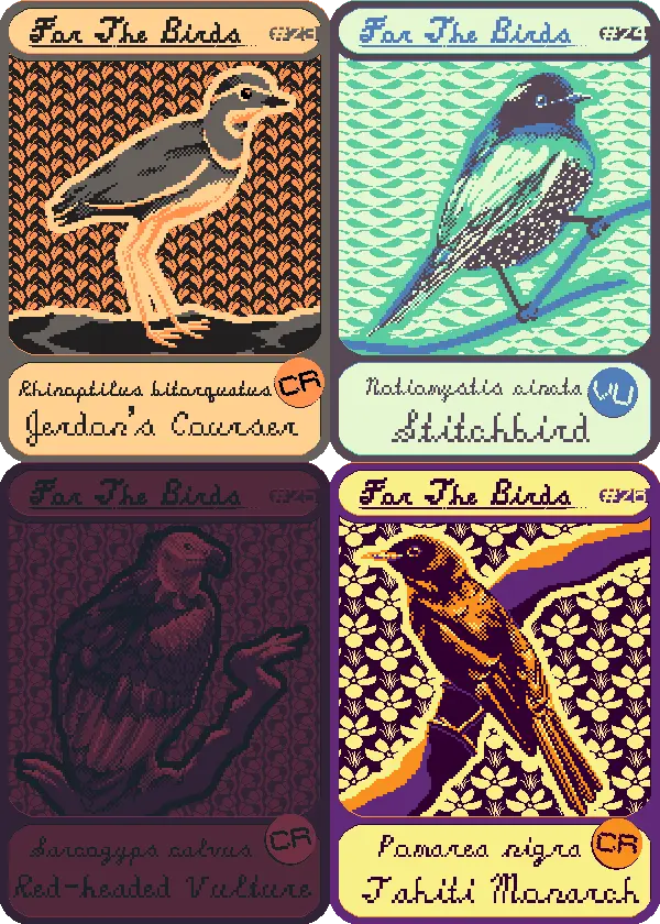 Bonus Cards - For The Birds 2-bit art