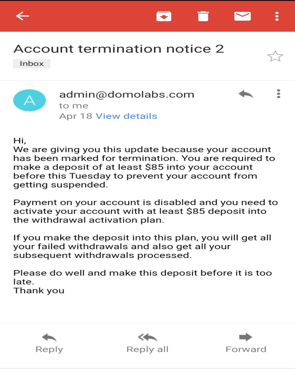Account termination notice 2