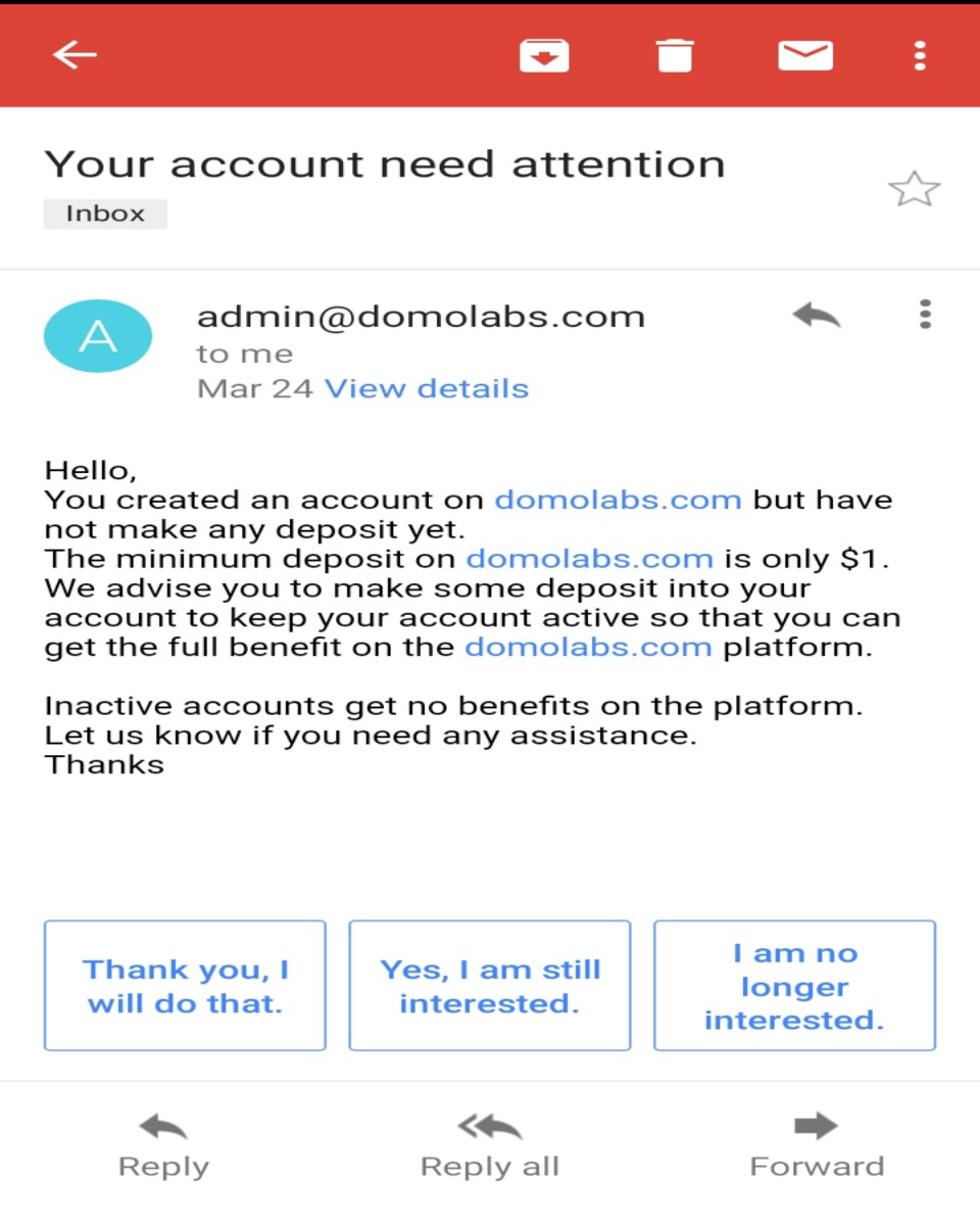 Your account need attention