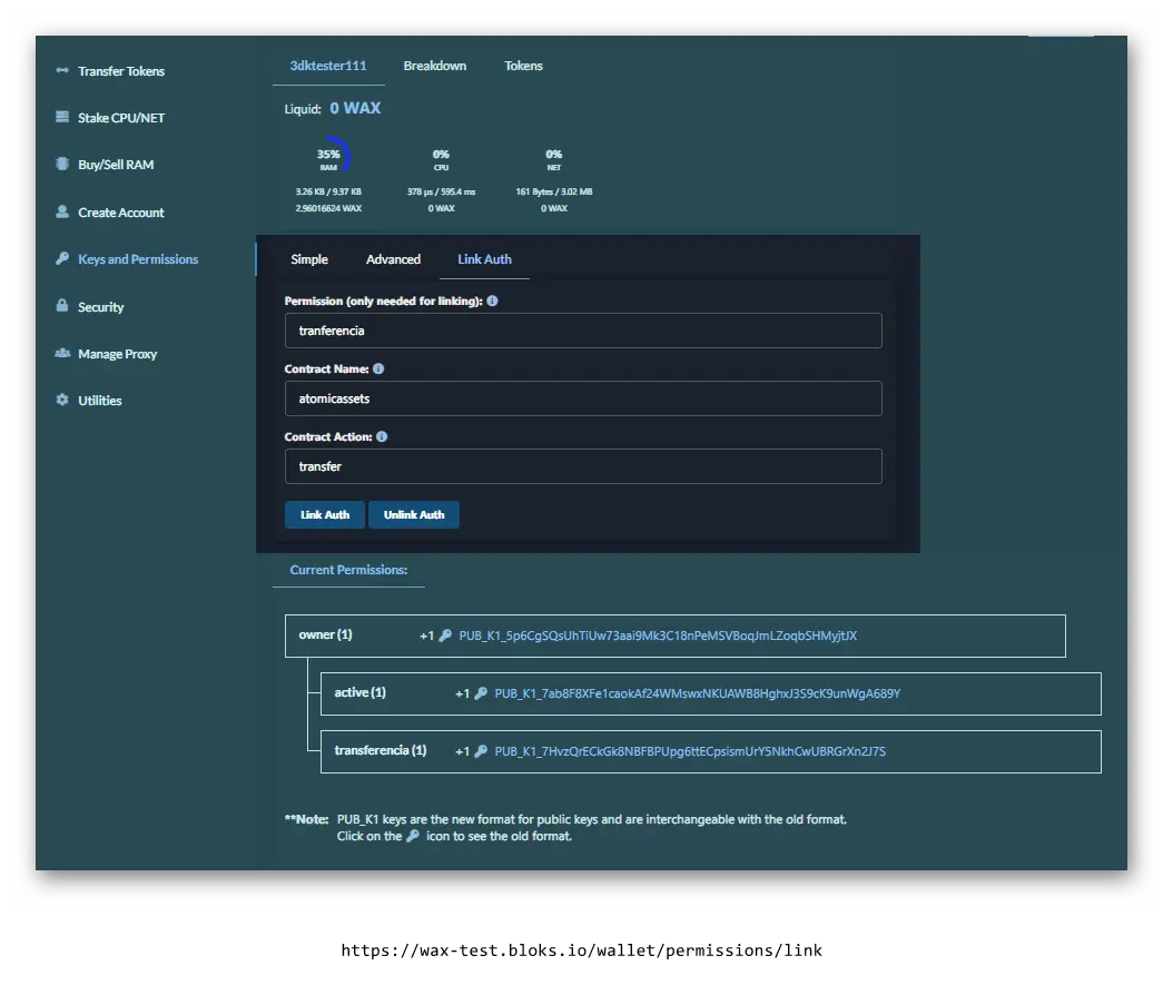 Link Permission