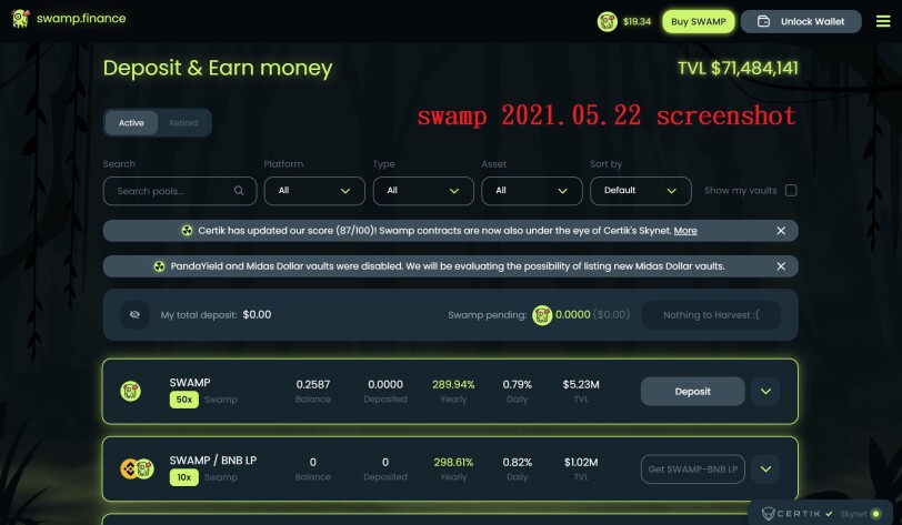 Swamp Finance on 22nd May 2021