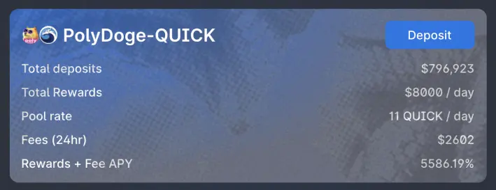 PolyDoge-QUICK APY