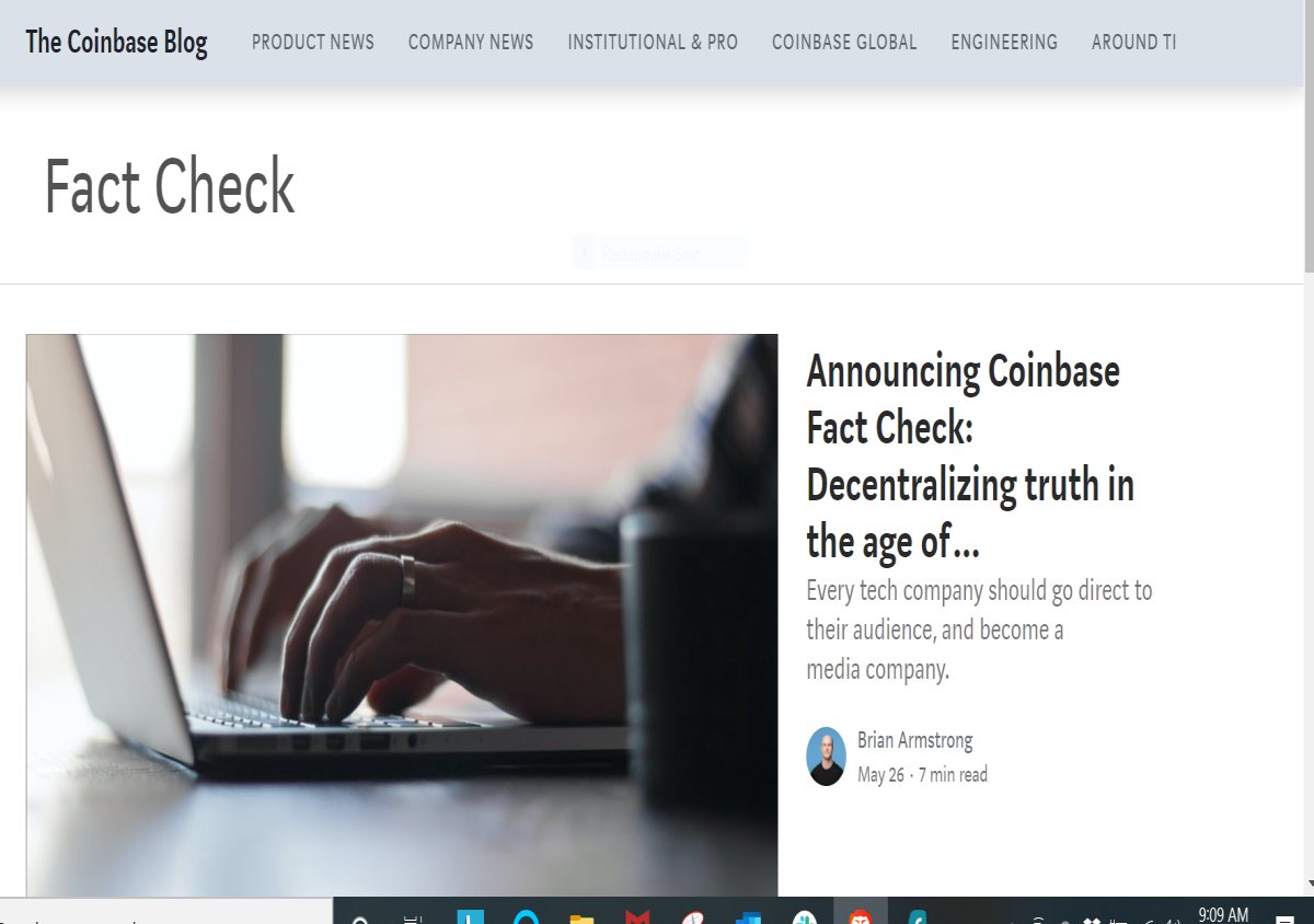 Coinbase fact check blog