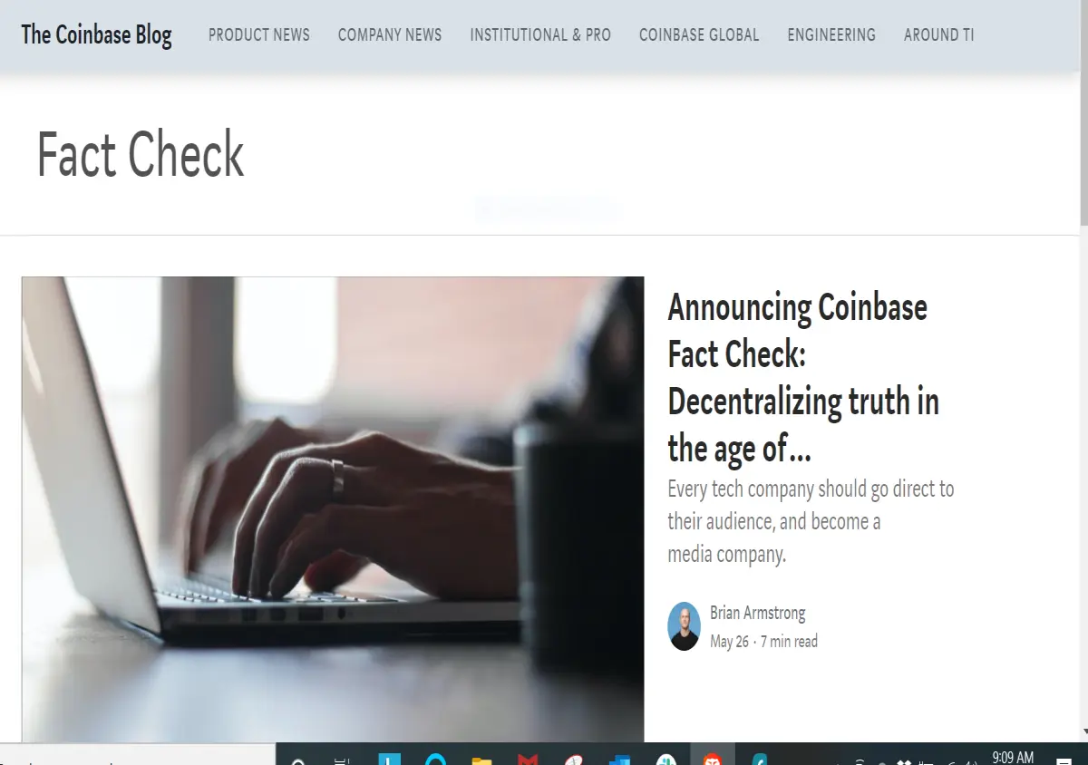 Coinbase fact check blog