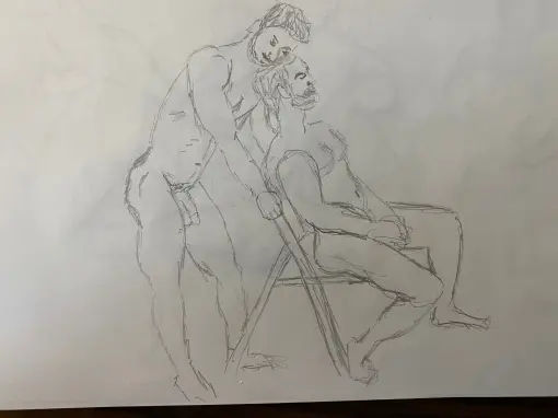 Joe and Ahmad ten minute sketch - Pencil