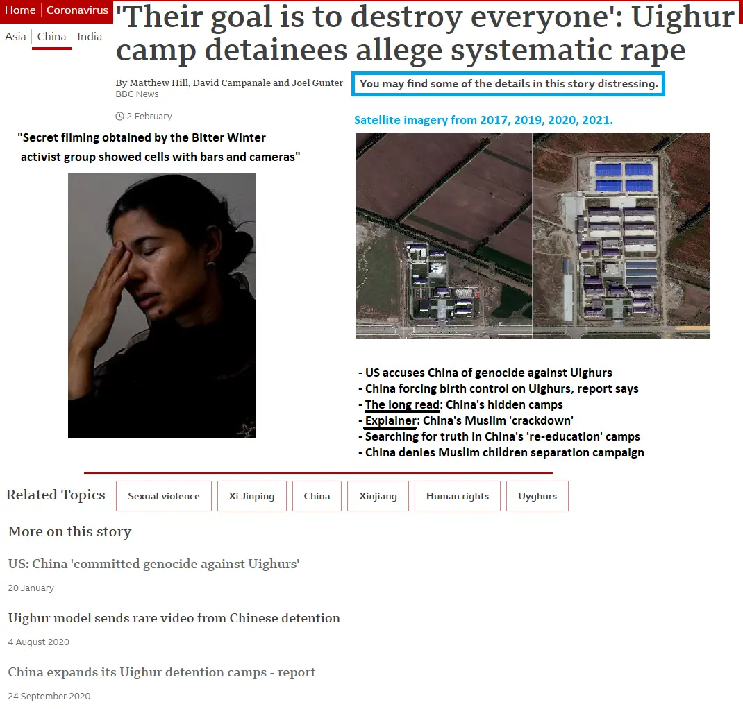 BBC page on Xinjiang